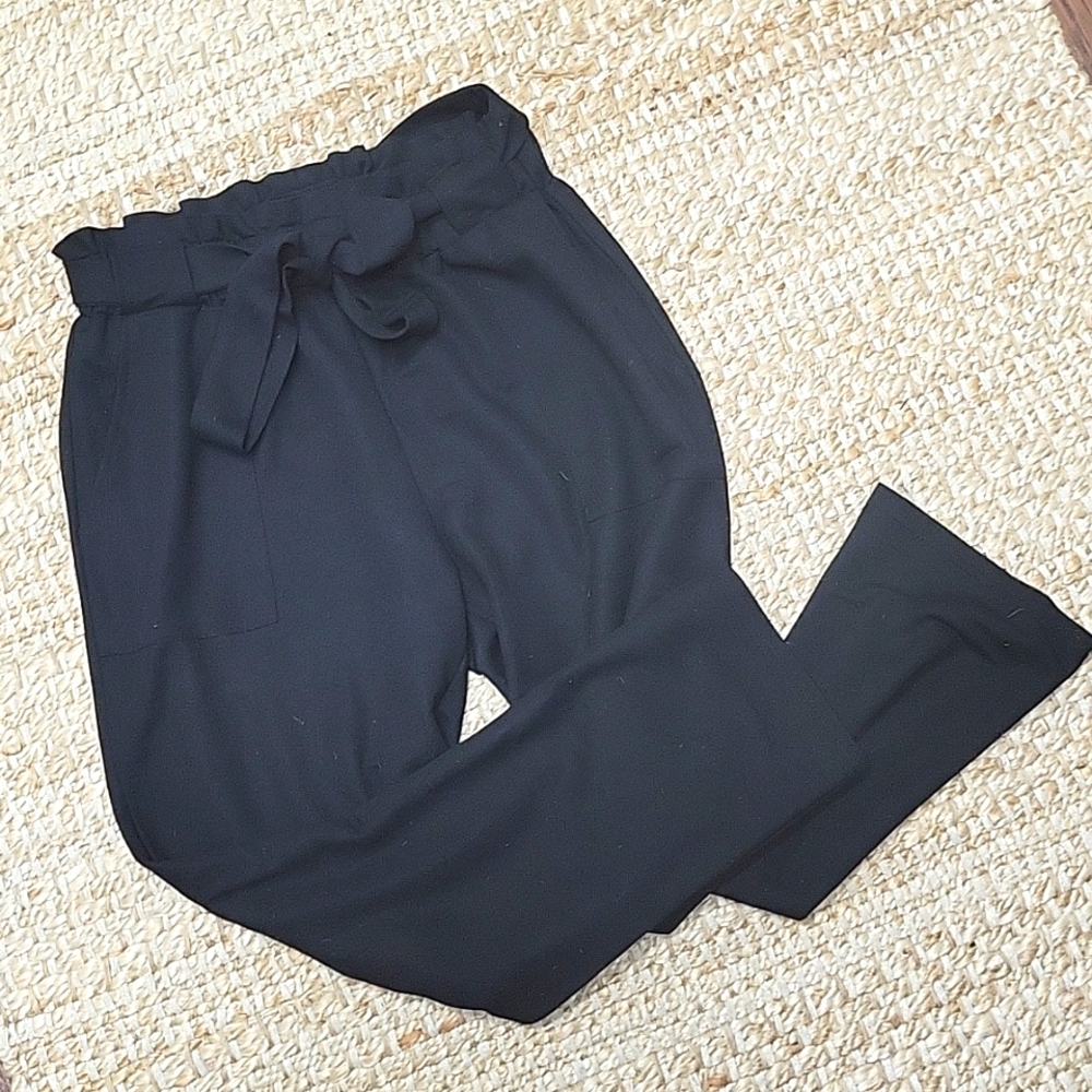 Black Tie Waste Paper Bag Pants
